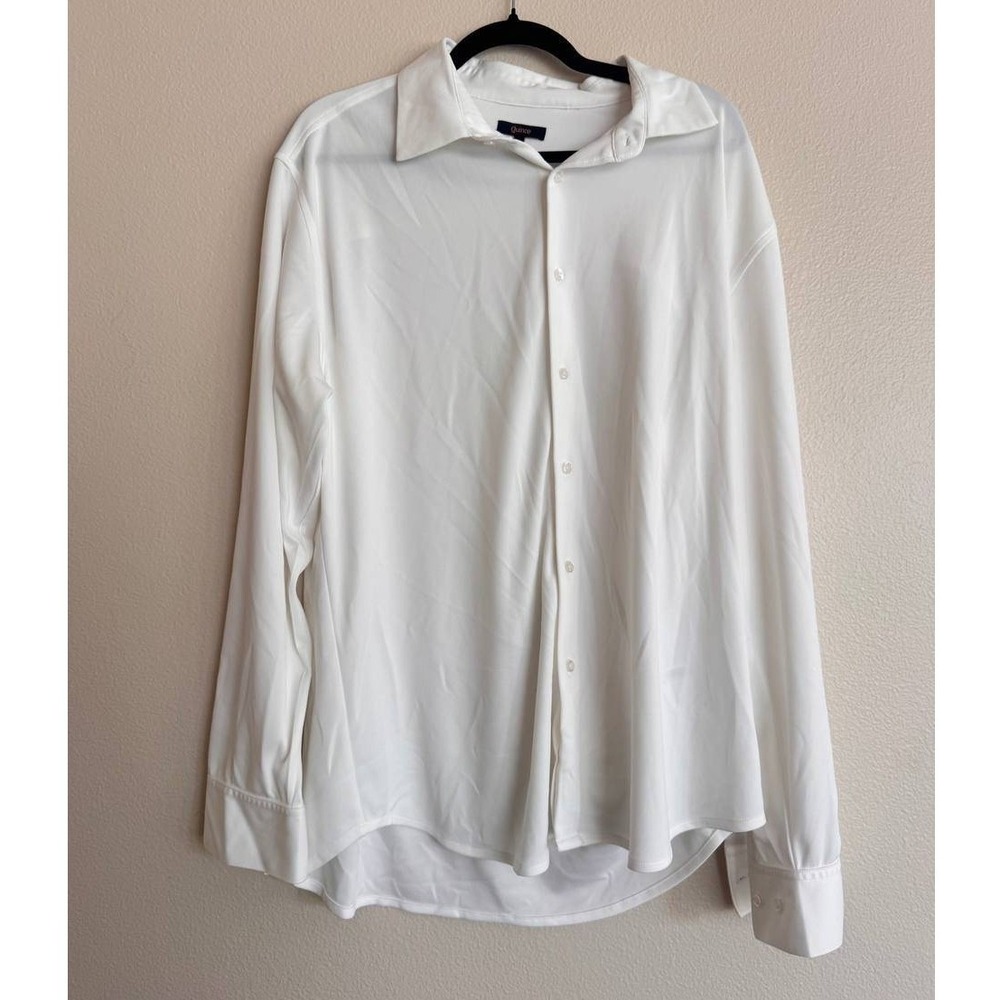 Quince White Stretch Pique Button Down Shirt XL Minimalist Preppy Old Money